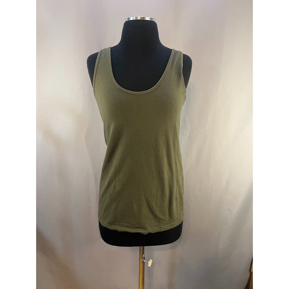 Maurices Womens M Olive Green Scoop Neck Tank Top | Minimalist Normcore Basic
